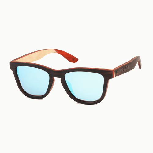 Clas Sunglasses Brown Beige With Blue Glass