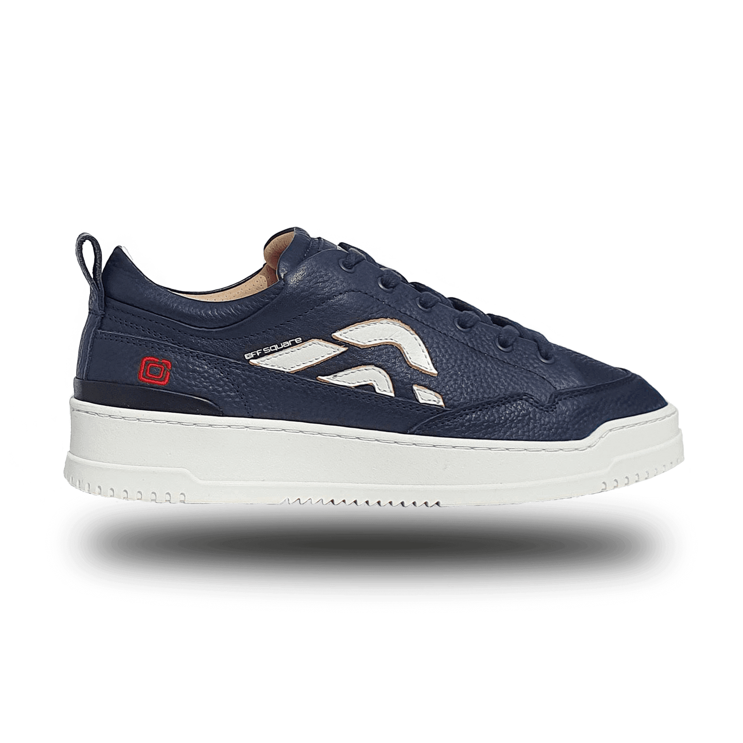 Off-Square duurzame blauwe unisex sneaker met witte logo