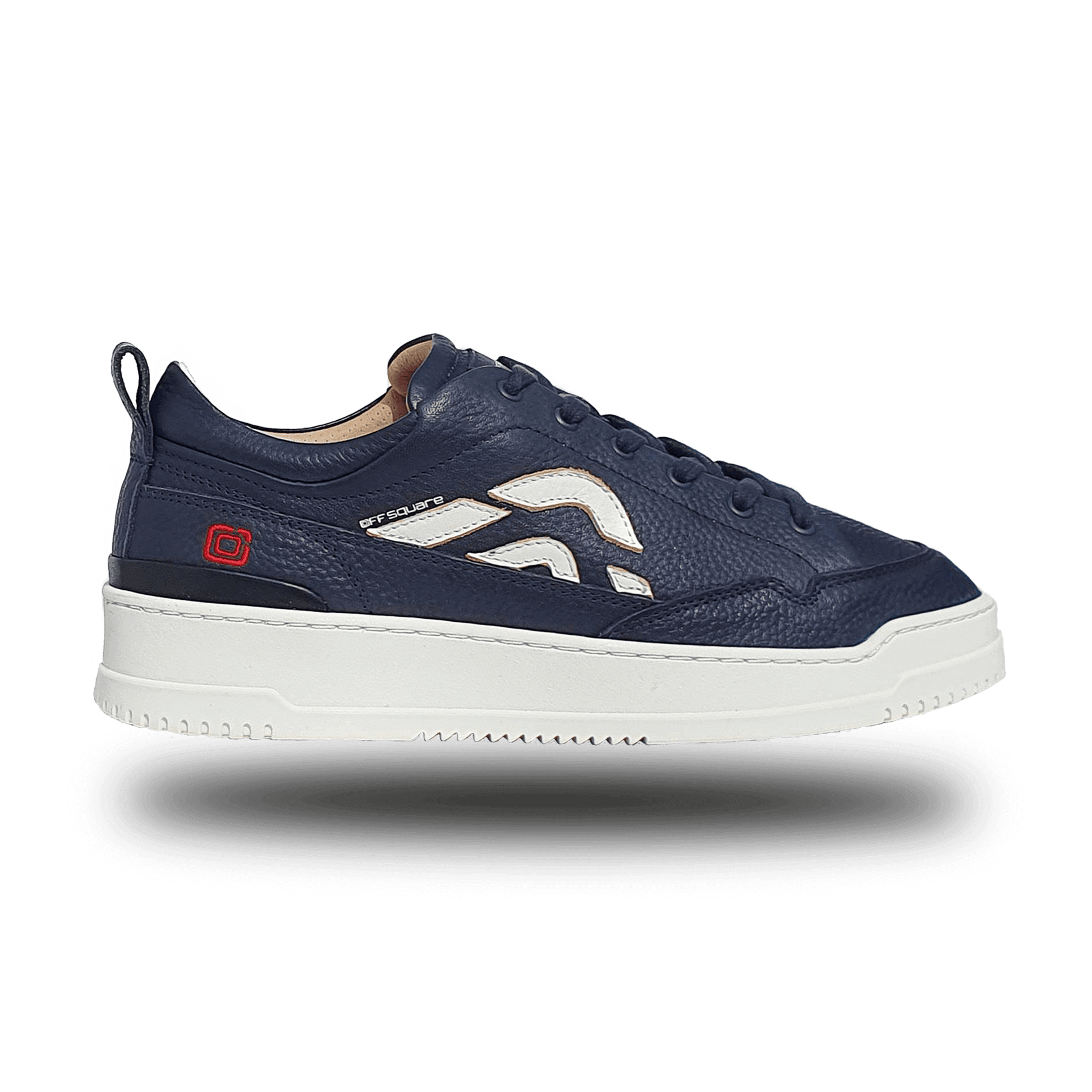 Off-Square duurzame blauwe unisex sneaker met witte logo