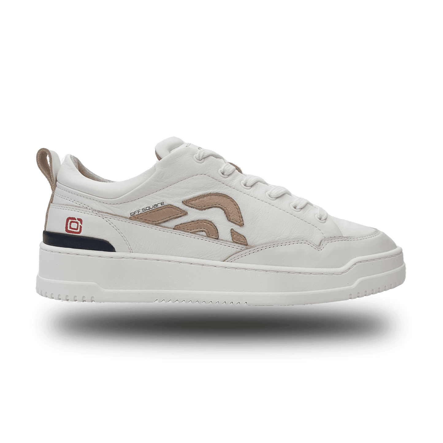 Off-Square duurzame witte unisex sneaker met beige logo