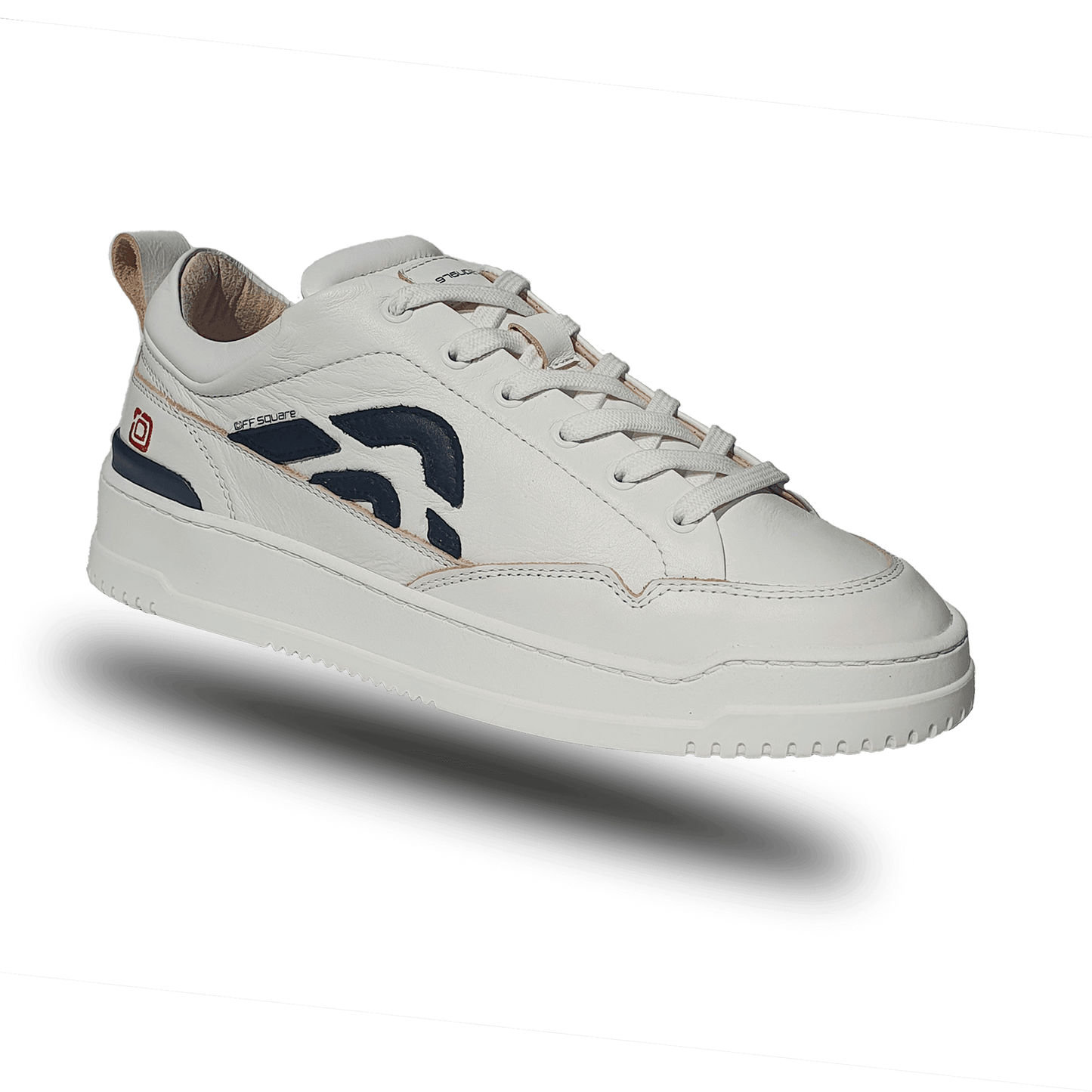 Off-Square duurzame witte unisex sneaker met Zwart logo