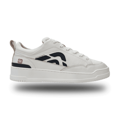 Off-Square duurzame witte unisex sneaker met Zwart logo