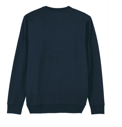 BIOKATOEN Unisex Sweater with Off Square Round Logo Basic blauw